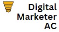 Digital MarketerAC logo showing the Digital MarketerAC in black text using the font Inter next to a yellow Funnel design.